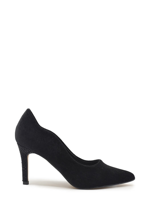 Zapato de salón terciopelo color negro