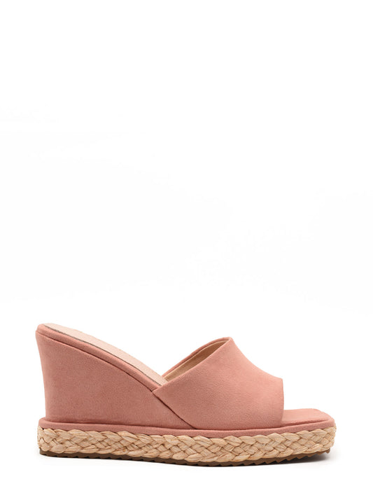 Pink wedge slingback sandal