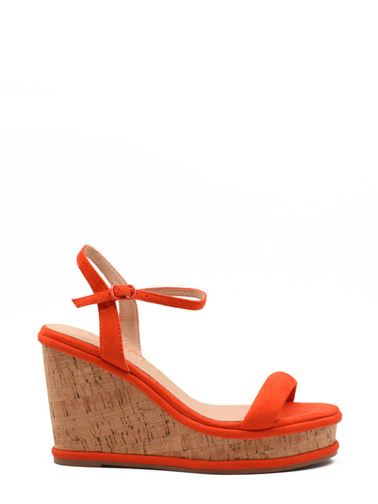 Orange wedge sandal