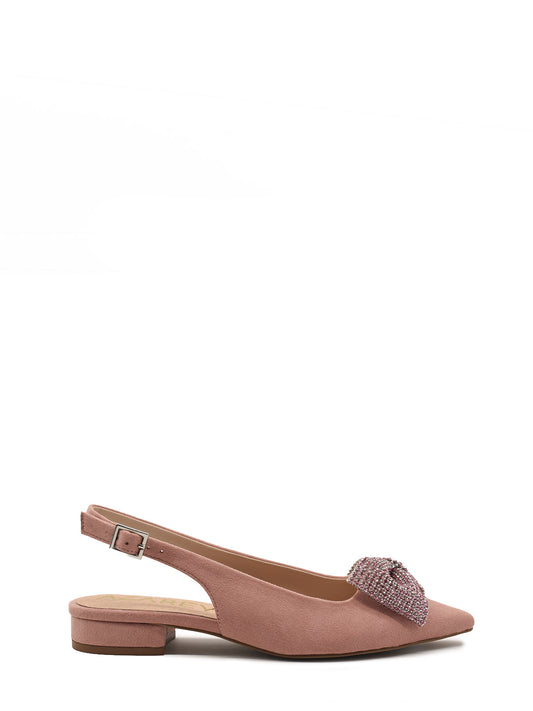 Pink ballerina slingback with bow