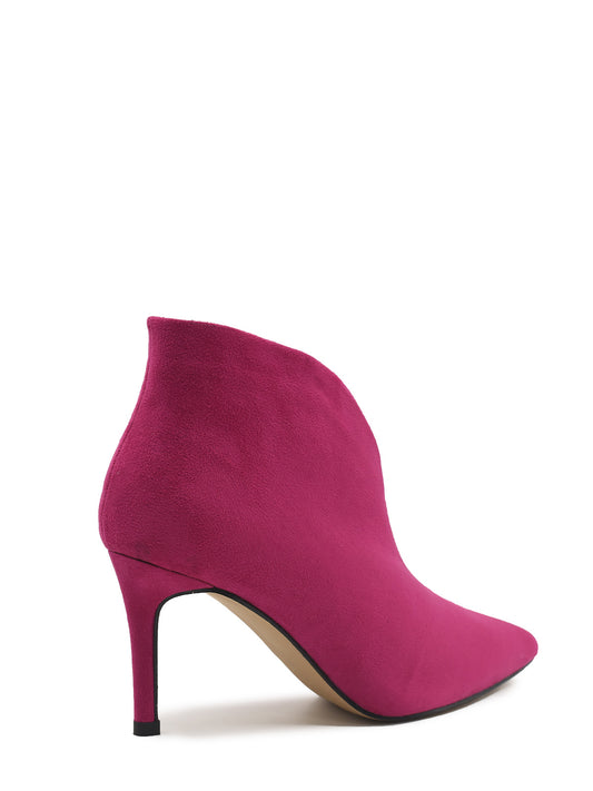 Bougainvillea-coloured thin-heeled ankle boots