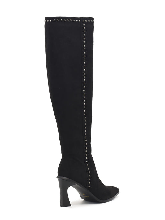 Black high-heeled cowboy boot