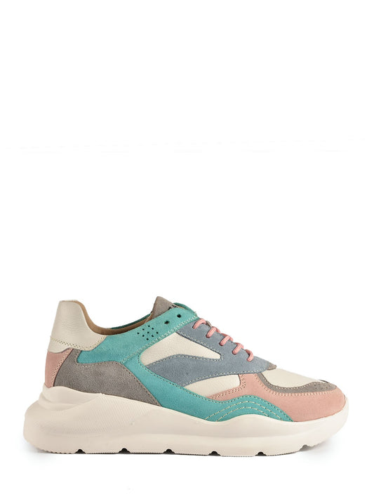 Pink light blue sneakers